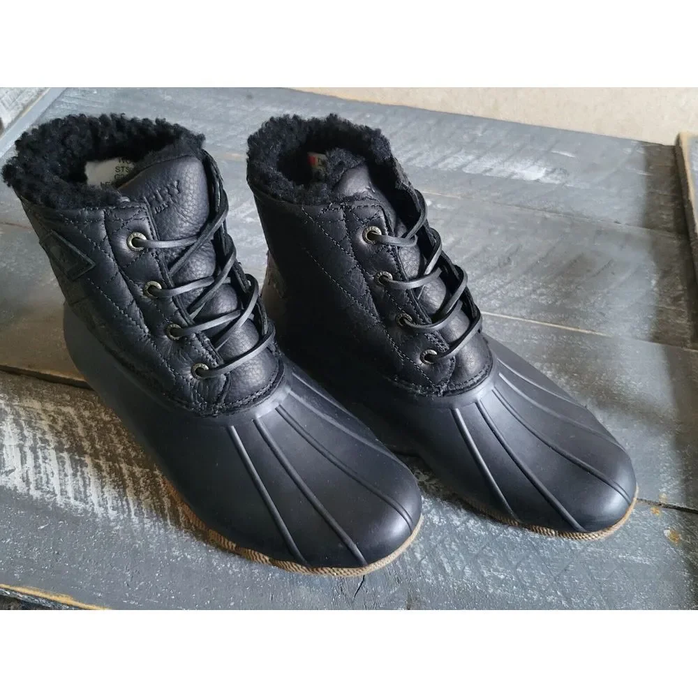Sperry Leather Quilted Insulated Waterproof Sheepskin Duck Boots Women's Size 8M